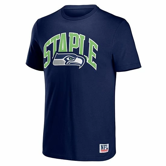 Promo 😉 Unbranded Men's NFL X Navy Seattle Seahawks Logo Lockup T-Shirt 🥰 - Image 3