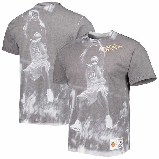 Brand new ๐ Unbranded Men's Mitchell & Ness Shaquille O'Neal Gray Los Angeles Lakers Above The Rim Sublimated T-Shirt ๐ - Image 2