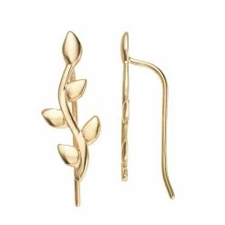 Best Pirce ✔️ Unbranded 14k Gold Leaf Climber Earrings 🛒