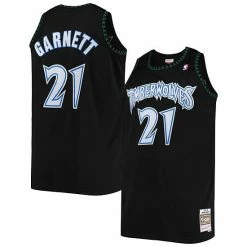 Wholesale 🤩 Unbranded Men's Mitchell & Ness Kevin Garnett Black Minnesota Timberwolves Big & Tall Hardwood Classics Jersey 😀