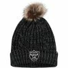 Outlet 🥰 Unbranded 👩 Women's '47 Black Las Vegas Raiders Logo Meeko Cuffed Knit Hat With Pom 😀