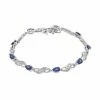 Cheapest 🌟 Unbranded Sterling Silver Lab-Created Blue & White Sapphire Bracelet ❤️