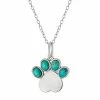 Brand new 👏 Unbranded Sterling Silver Turquoise Paw Print Pendant Necklace 🎉