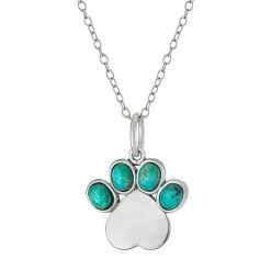 Brand new 👏 Unbranded Sterling Silver Turquoise Paw Print Pendant Necklace 🎉