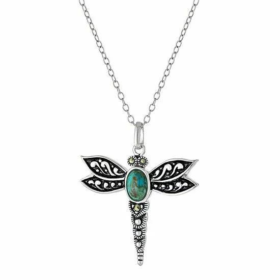 Best deal ๐ Unbranded Sterling Silver Turquoise Dragonfly Pendant Necklace ๐งจ