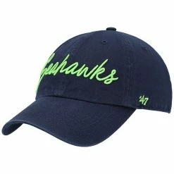Promo 🥰 Unbranded 👩 Women's '47 College Navy Seattle Seahawks Vocal Clean Up Adjustable Hat 🔔