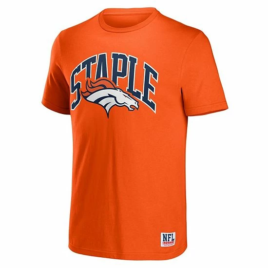 Outlet ⭐ Unbranded Men's NFL X Staple Orange Denver Broncos Logo Lockup T-Shirt 🥰 - Image 3