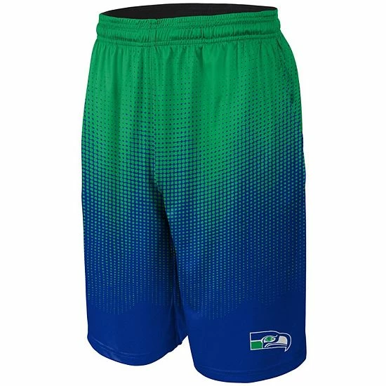 Best Pirce 🤩 Unbranded Men's FOCO Royal/Green Seattle Seahawks Historic Logo Pixel Gradient Training Shorts ⭐