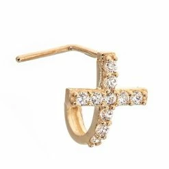 Outlet 🎁 Unbranded 10k Gold Cross Nose Ring 💯