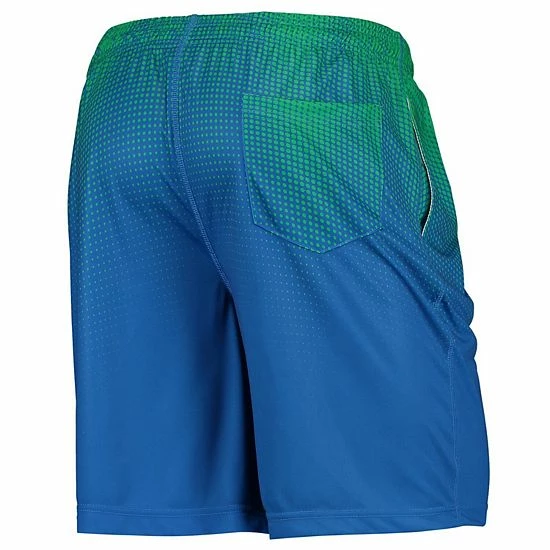 Best Pirce 🤩 Unbranded Men's FOCO Royal/Green Seattle Seahawks Historic Logo Pixel Gradient Training Shorts ⭐ - Image 4
