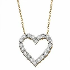 Wholesale 🎉 Unbranded Sterling Silver 1/4 Carat T.W. Diamond Heart Pendant Necklace ❤️