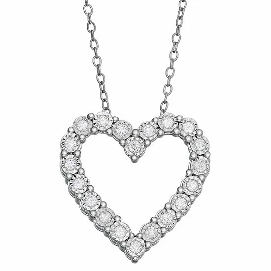 Wholesale ๐ Unbranded Sterling Silver 1/4 Carat T.W. Diamond Heart Pendant Necklace โค๏ธ - Image 2