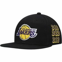 Wholesale 🎉 Unbranded Men's Mitchell & Ness Black Los Angeles Lakers Area Code Snapback Hat ❤️