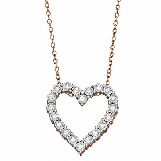 Wholesale ๐ Unbranded Sterling Silver 1/4 Carat T.W. Diamond Heart Pendant Necklace โค๏ธ - Image 3