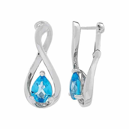 Best deal ๐ฏ Unbranded Sterling Silver Blue Topaz Infinity Earrings โค๏ธ
