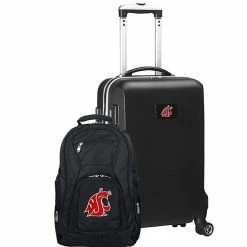 Deals ⭐ Unbranded Washington State Cougars Deluxe Hardside Spinner Carry-On Luggage & 🎒 Backpack Set Wsc Black 😉