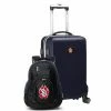 Coupon 🌟 Unbranded South Dakota Coyotes Deluxe Hardside Spinner Carry-On Luggage & 🎒 Backpack Set Usd Navy ✨
