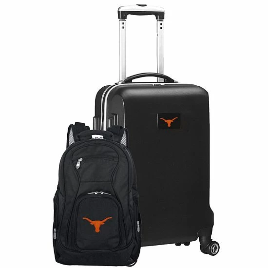 Best Sale 🎉 Unbranded Texas Longhorns Deluxe Hardside Spinner Carry-On Luggage & 🎒 Backpack Set Tex Black 👍 - Image 7