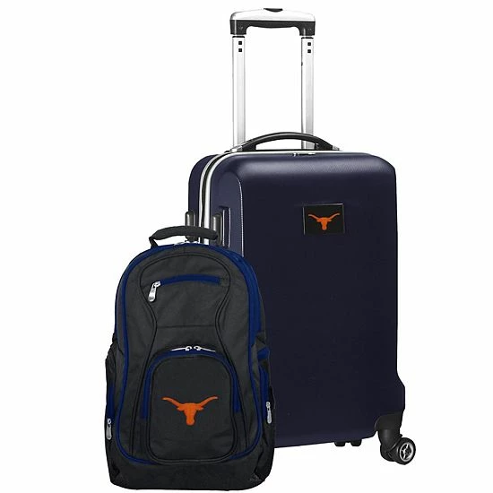 Best Sale 🎉 Unbranded Texas Longhorns Deluxe Hardside Spinner Carry-On Luggage & 🎒 Backpack Set Tex Black 👍 - Image 8