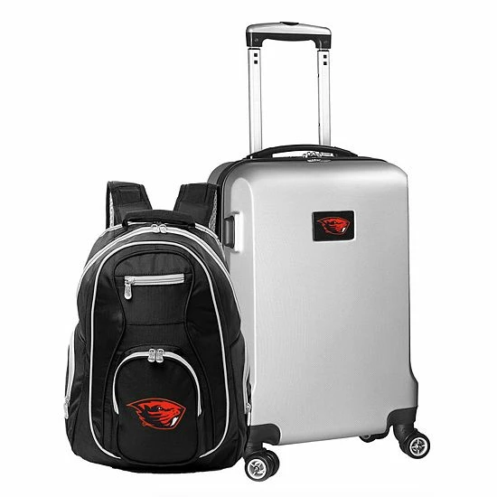 Best Pirce 🌟 Unbranded Oregon State Beavers Deluxe Hardside Spinner Carry-On Luggage & 🎒 Backpack Set Ors Pink 👍 - Image 10
