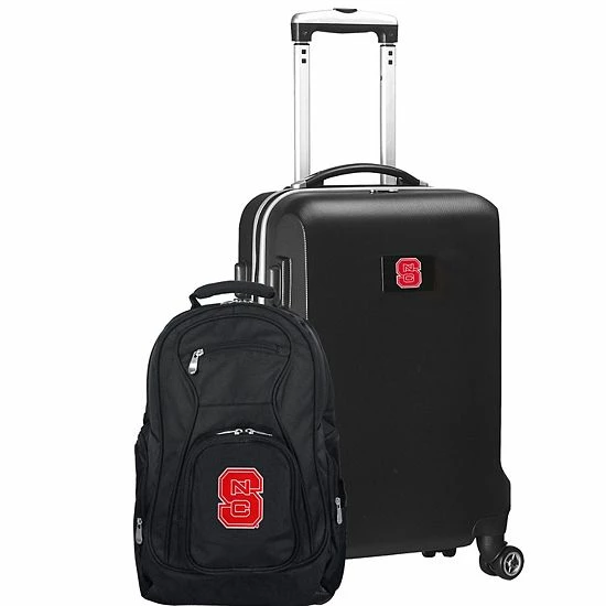 Brand new ๐ Unbranded North Carolina State Wolfpack Deluxe Hardside Spinner Carry-On Luggage & ๐ Backpack Set Nst Black ๐ฅ - Image 9