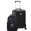 Buy 🛒 Unbranded Michigan State Spartans Deluxe Hardside Spinner Carry-On Luggage & 🎒 Backpack Set Msu Black 😉