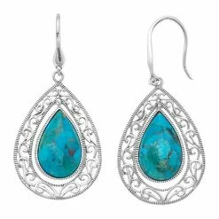 Wholesale ⌛ Unbranded Sterling Silver Reconstituted Turquoise Teardrop Earrings 😉