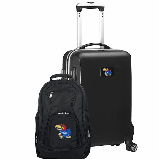 Wholesale ๐ Unbranded Kansas Jayhawks Deluxe Hardside Spinner Carry-On Luggage & ๐ Backpack Set Kns Pink ๐ - Image 9