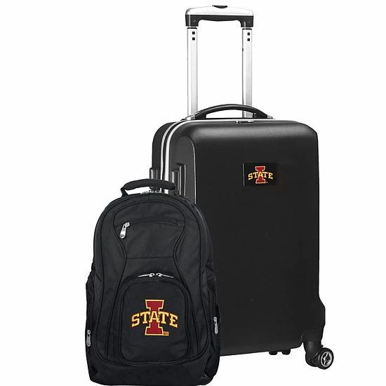 Outlet 🤩 Unbranded Iowa State Cyclones Deluxe Hardside Spinner Carry-On Luggage & 🎒 Backpack Set Isu Pink 💯 - Image 9