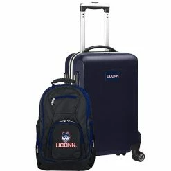 Best Pirce 💯 Unbranded UConn Huskies Deluxe Hardside Spinner Carry-On Luggage & 🎒 Backpack Set Con Silver ❤️