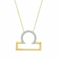 Flash Sale 😍 Unbranded Sterling Silver 1/10 Carat T.W. Diamond Pave Libra Zodiac Pendant Necklace Silver Tone 🔔