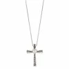 Outlet ✔️ Unbranded Two Tone Sterling Silver Black & White Diamond Accent Cross Pendant Necklace 😍