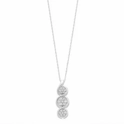 Budget 😉 Unbranded Sterling Silver 1/4 Carat T.W. Diamond Three Flower Infinity Pendant Necklace 🧨