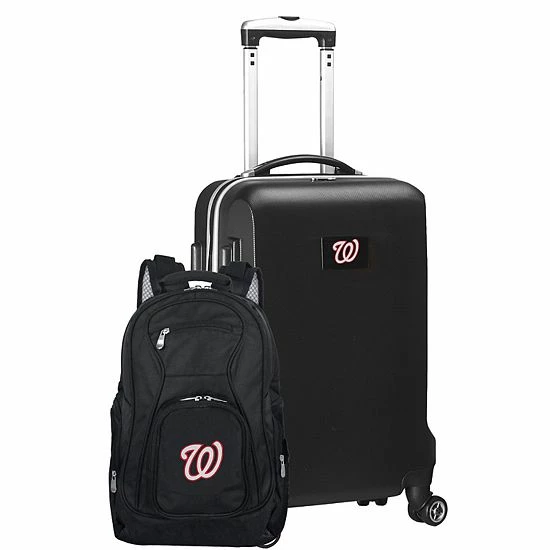 New ๐งจ Unbranded Washington Nationals Deluxe Wheeled Carry-On Luggage & ๐ Backpack Set Nat Silver ๐ - Image 13