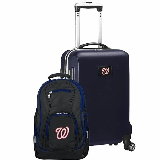 New ๐งจ Unbranded Washington Nationals Deluxe Wheeled Carry-On Luggage & ๐ Backpack Set Nat Silver ๐ - Image 14
