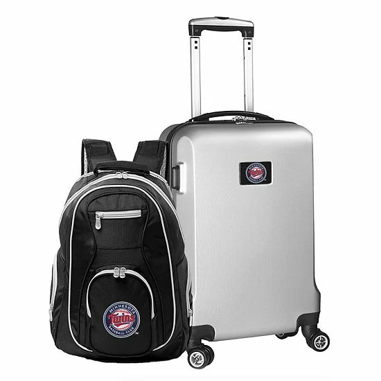 Budget ๐ Unbranded Minnesota Twins Deluxe Wheeled Carry-On Luggage & ๐ Backpack Set Twn Black โค๏ธ - Image 12