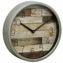 Cheapest 🥰 Unbranded Round Faux Plank Wall Clock ❤️