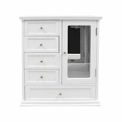 Outlet ⌛ Unbranded White Glass Front Door Jewelry Box 🧨
