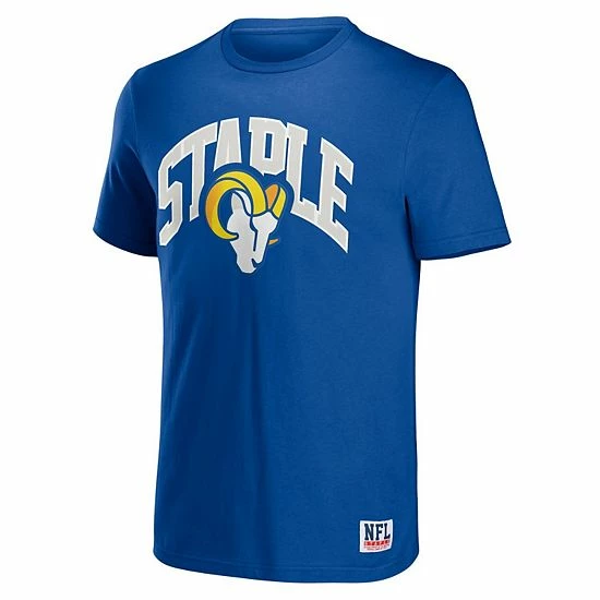 Brand new 🛒 Unbranded Men's NFL X Staple Royal Los Angeles Rams Logo Lockup T-Shirt ✨ - Image 3