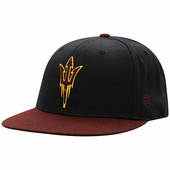 Promo ๐ Unbranded Men's Top Of The World Black/Maroon Arizona State Sun Devils Team Color Two-Tone Fitted Hat โค๏ธ