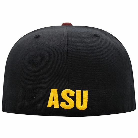 Promo ๐ Unbranded Men's Top Of The World Black/Maroon Arizona State Sun Devils Team Color Two-Tone Fitted Hat โค๏ธ - Image 4