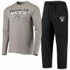 Cheap 👍 Unbranded Men's Concepts Sport Black/Gray Brooklyn Nets Long Sleeve T-Shirt & Pants Sleep Set ⭐