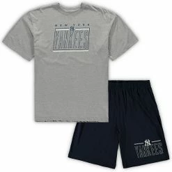 Brand new 😀 Unbranded Men's Concepts Sport Heathered Gray/Navy New York Yankees Big & Tall T-Shirt & Shorts Sleep Set 👍