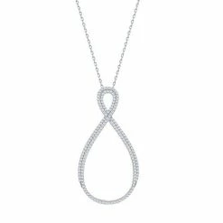 Budget 🌟 Unbranded Sterling Silver Cubic Zirconia Infinity Necklace 😍