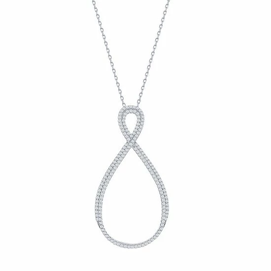 Budget ๐ Unbranded Sterling Silver Cubic Zirconia Infinity Necklace ๐ - Image 2