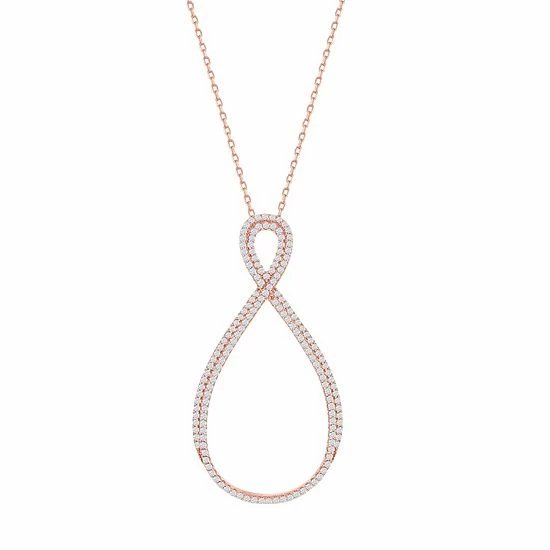 Budget ๐ Unbranded Sterling Silver Cubic Zirconia Infinity Necklace ๐ - Image 3