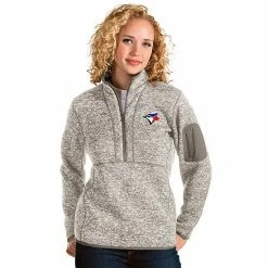 Coupon ✨ Unbranded 👩 Women's Toronto Blue Jays 1/2 Zip Pullover Sweater ⌛