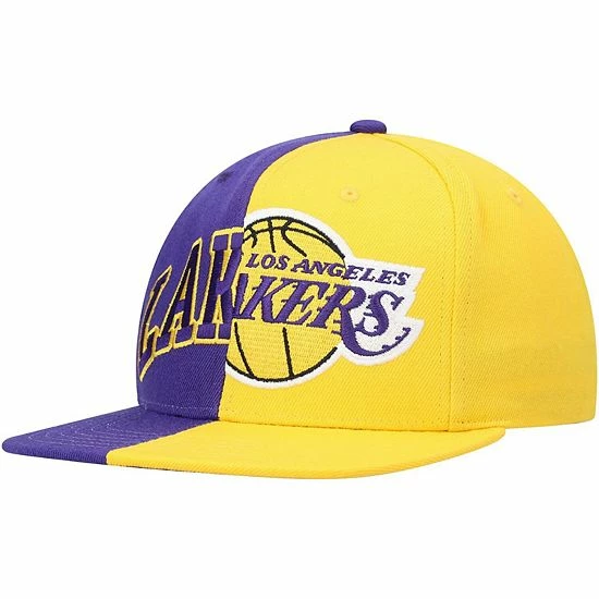 Discount ๐ Unbranded Men's Mitchell & Ness Purple/Gold Los Angeles Lakers Half And Half Snapback Hat โค๏ธ