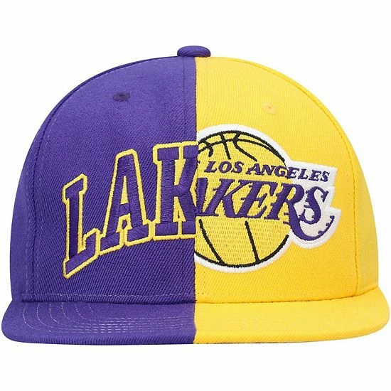Discount ๐ Unbranded Men's Mitchell & Ness Purple/Gold Los Angeles Lakers Half And Half Snapback Hat โค๏ธ - Image 2