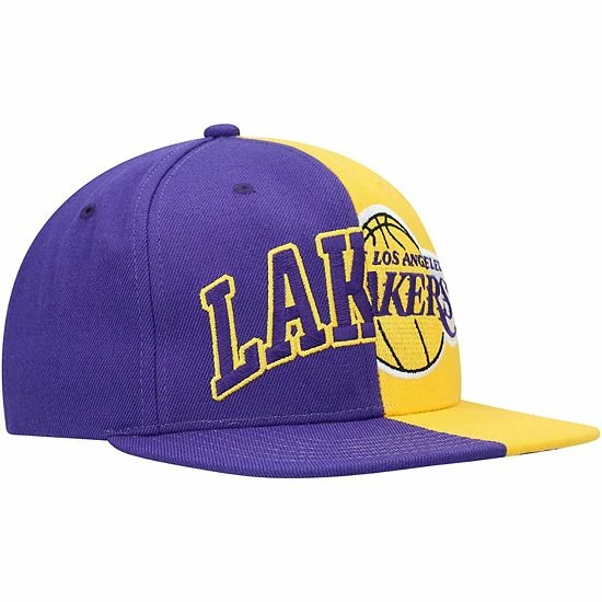 Discount ๐ Unbranded Men's Mitchell & Ness Purple/Gold Los Angeles Lakers Half And Half Snapback Hat โค๏ธ - Image 3